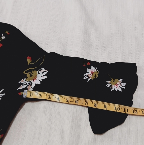 Free People Womens Time On My Side Floral Print Bell Sleeves Wrap Dress Black M - Picture 15 of 16